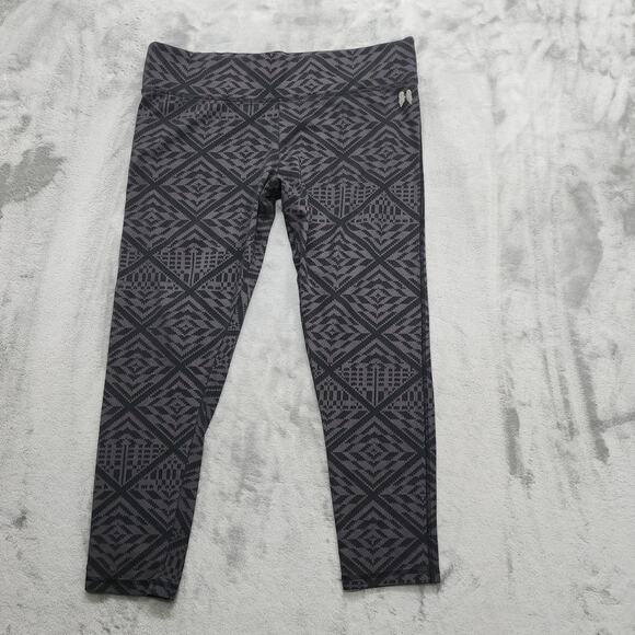 Victoria's Secret Pants Womens XL SHORT Gray Geometric Angel Wings Logo Crop - Picture 1 of 10